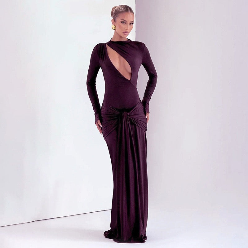 Maxi dress with opening and tie design - Sana