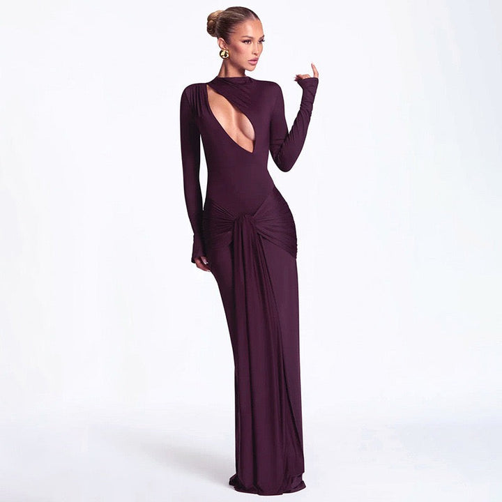 Maxi dress with opening and tie design - Sana