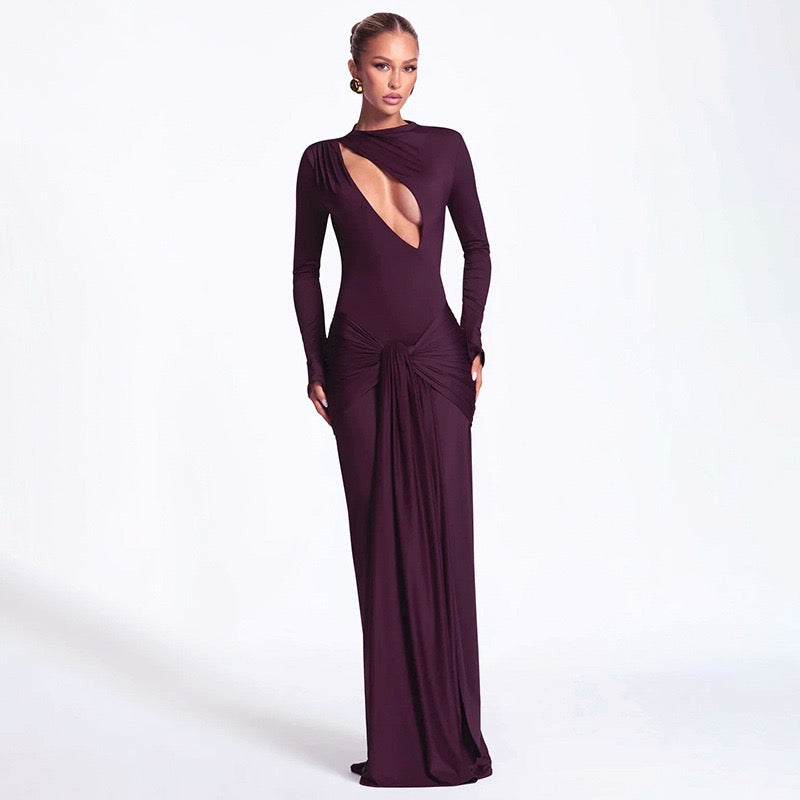 Maxi dress with opening and tie design - Sana