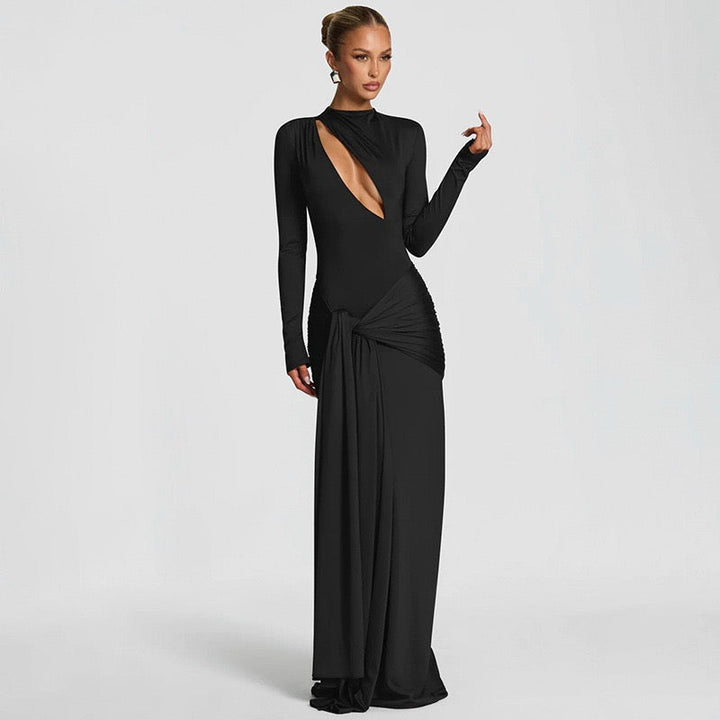 Maxi dress with opening and tie design - Sana