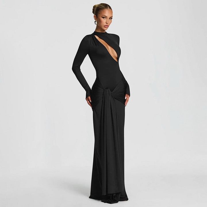 Maxi dress with opening and tie design - Sana