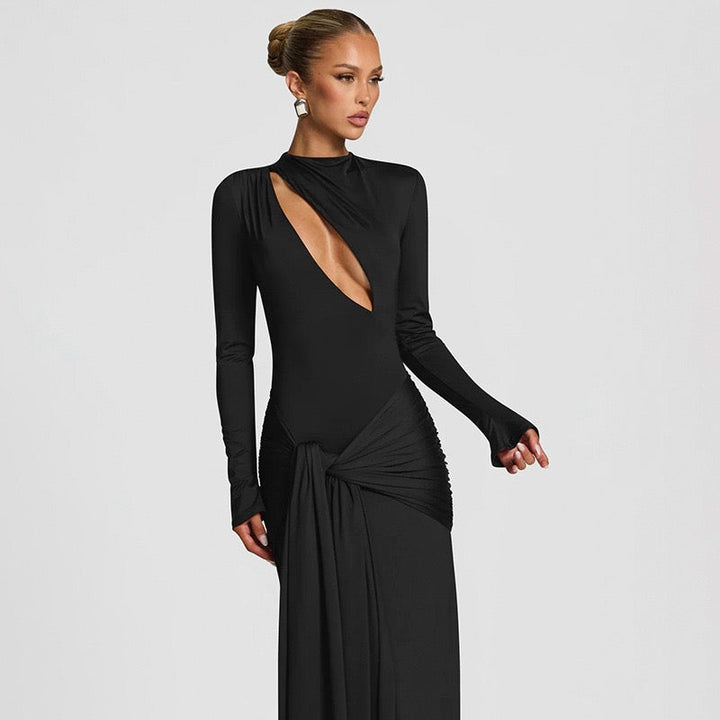 Maxi dress with opening and tie design - Sana