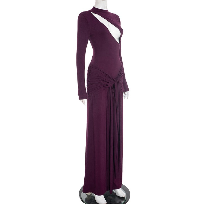 Maxi dress with opening and tie design - Sana