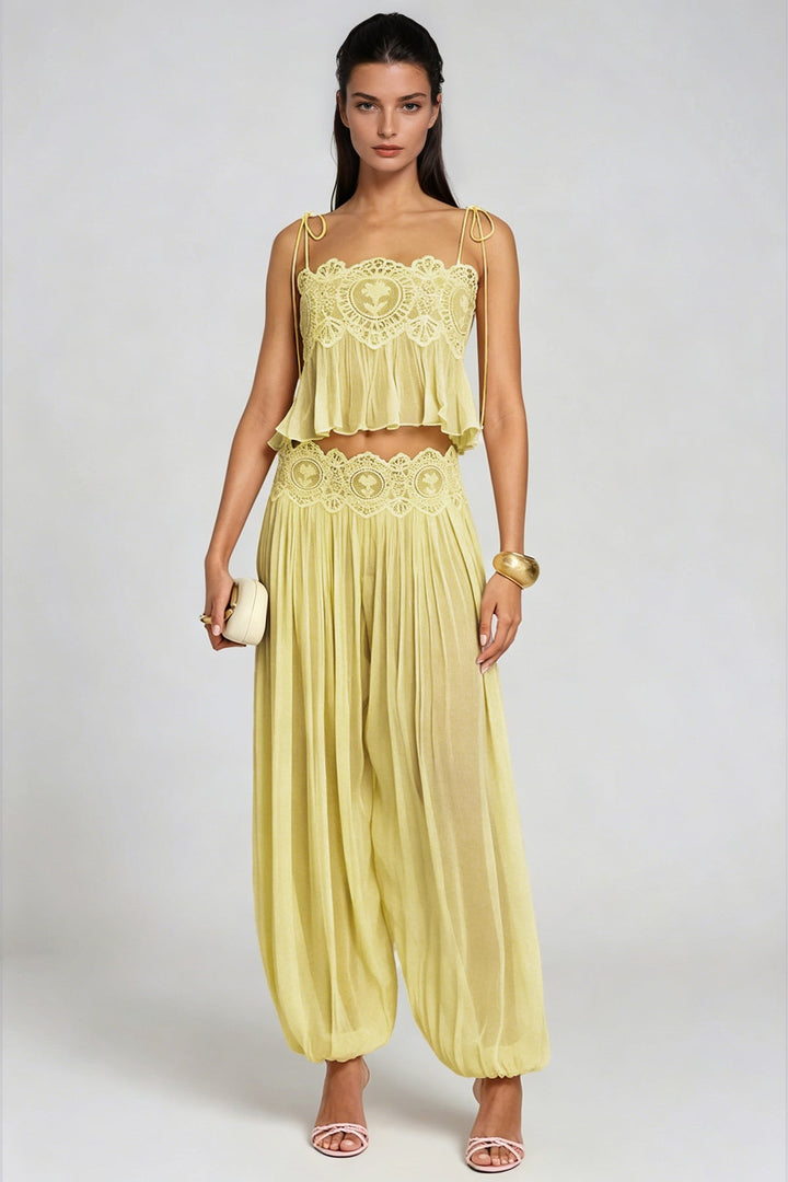 Manara two-piece chiffon set with a unique design