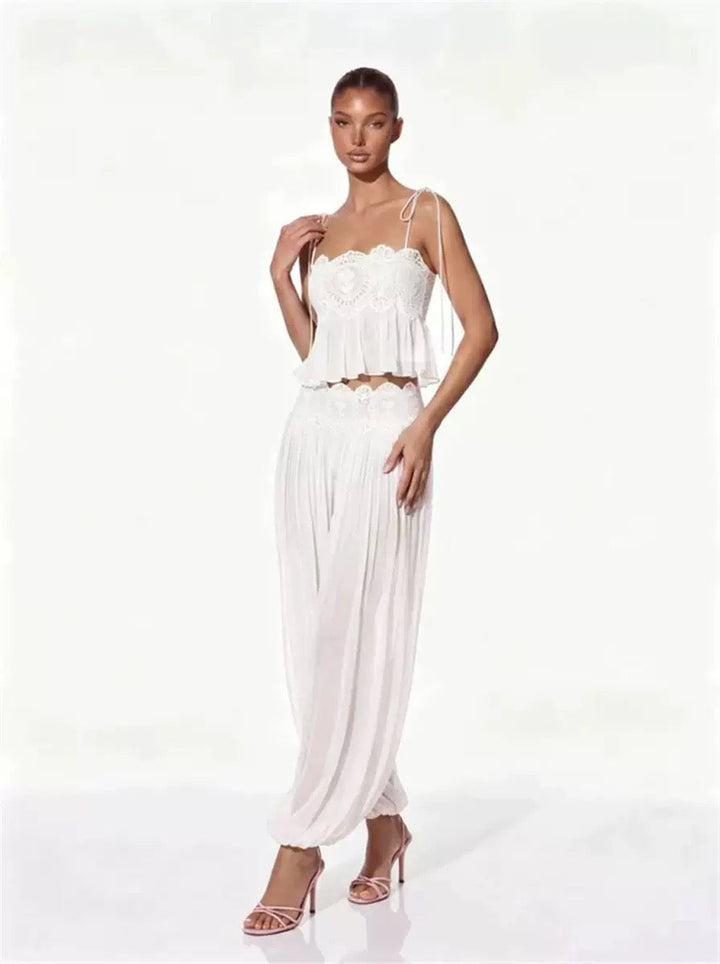 Manara two-piece chiffon set with a unique design