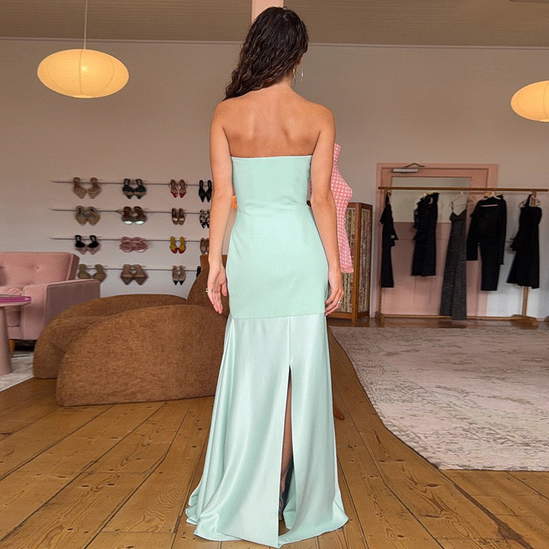 Strapless Satin Maxi Dress - Gioia