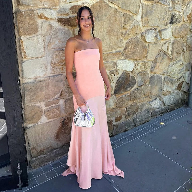 Strapless Satin Maxi Dress - Gioia