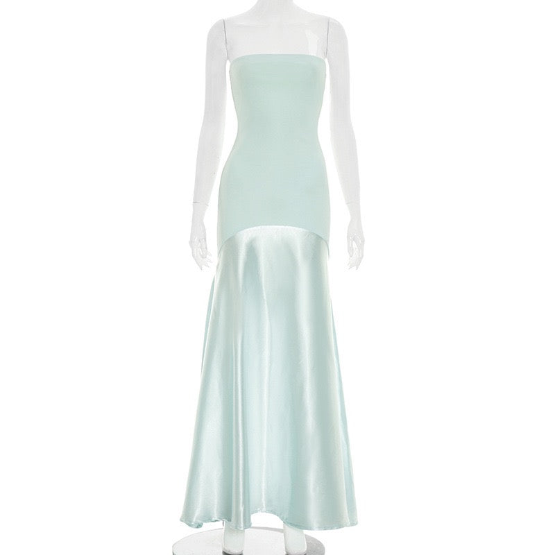Strapless Satin Maxi Dress - Gioia