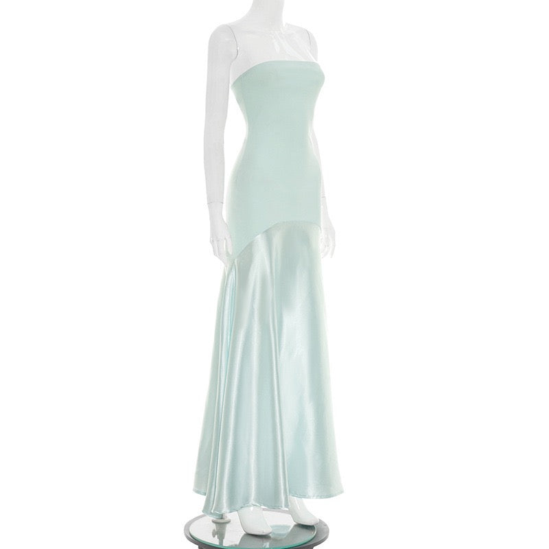 Strapless Satin Maxi Dress - Gioia