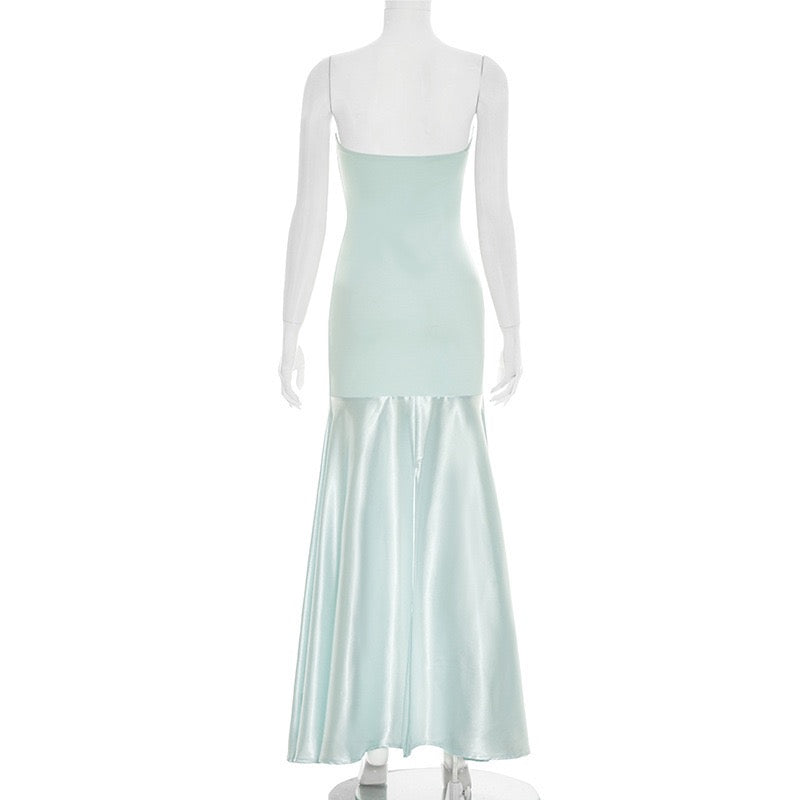 Strapless Satin Maxi Dress - Gioia