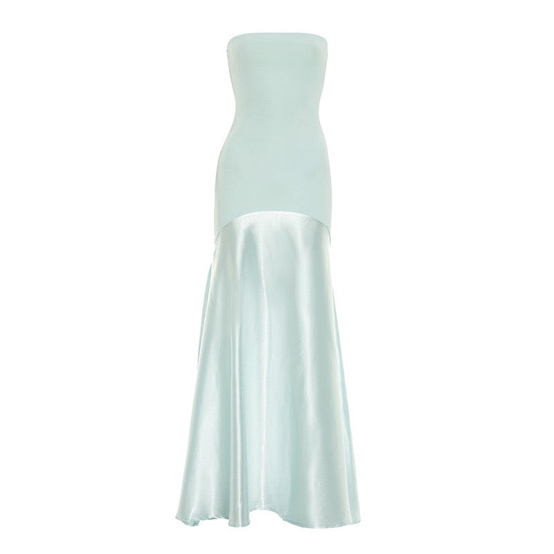 Strapless Satin Maxi Dress - Gioia