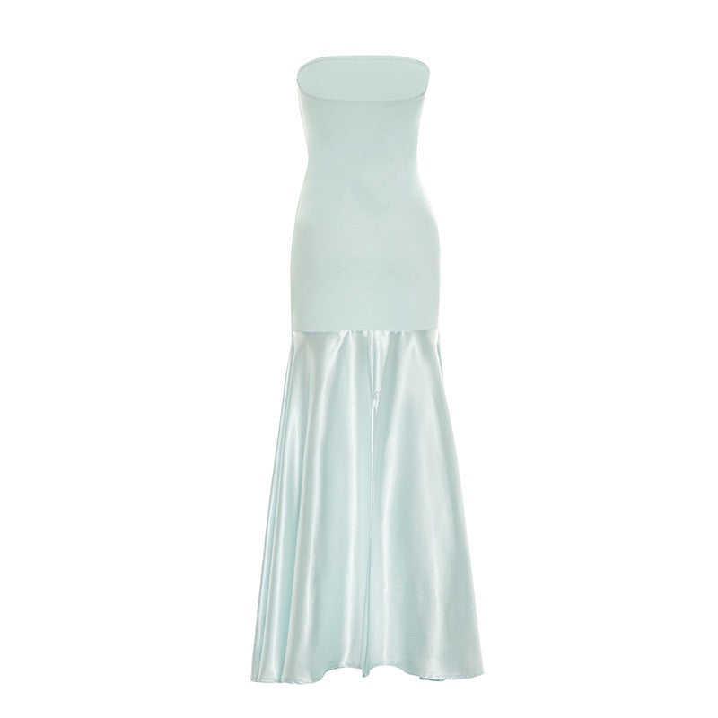 Strapless Satin Maxi Dress - Gioia