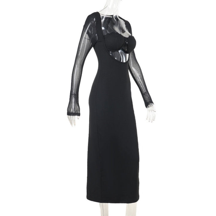 Maxi dress with chiffon sleeveless design - NOYA li