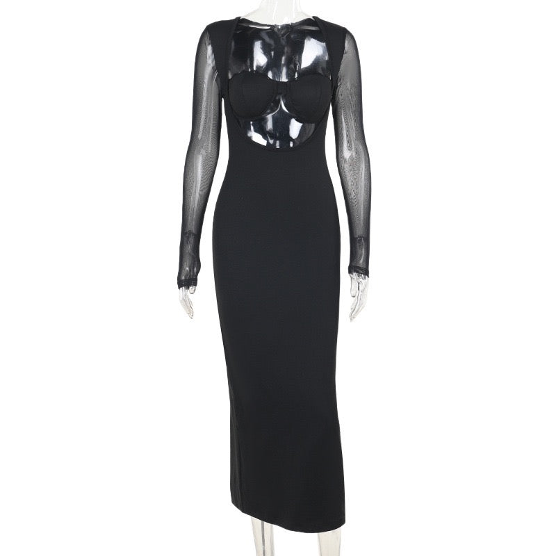 Maxi dress with chiffon sleeveless design - NOYA li