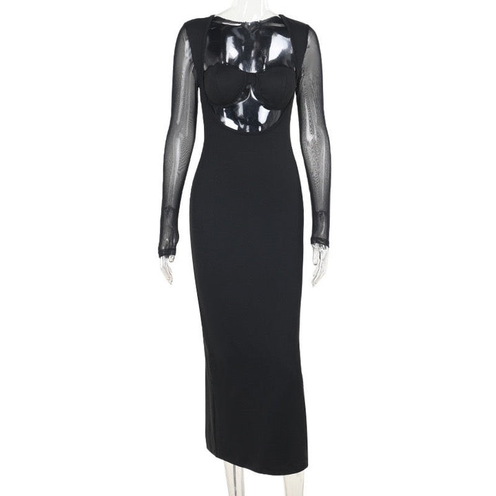 Maxi dress with chiffon sleeveless design - NOYA li