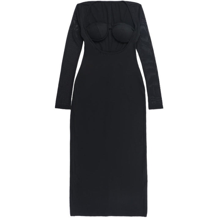 Maxi dress with chiffon sleeveless design - NOYA li