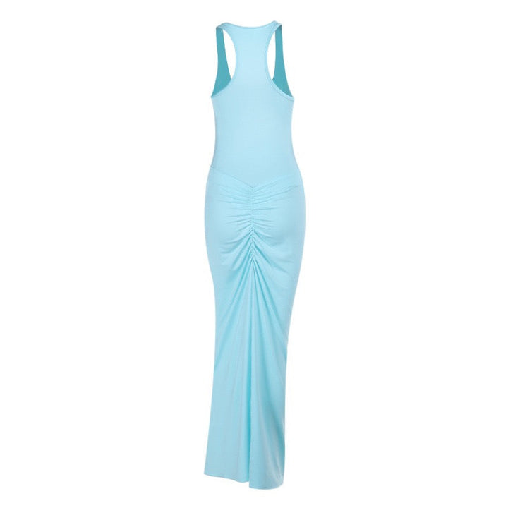 Tight maxi dress with pleats - lili
