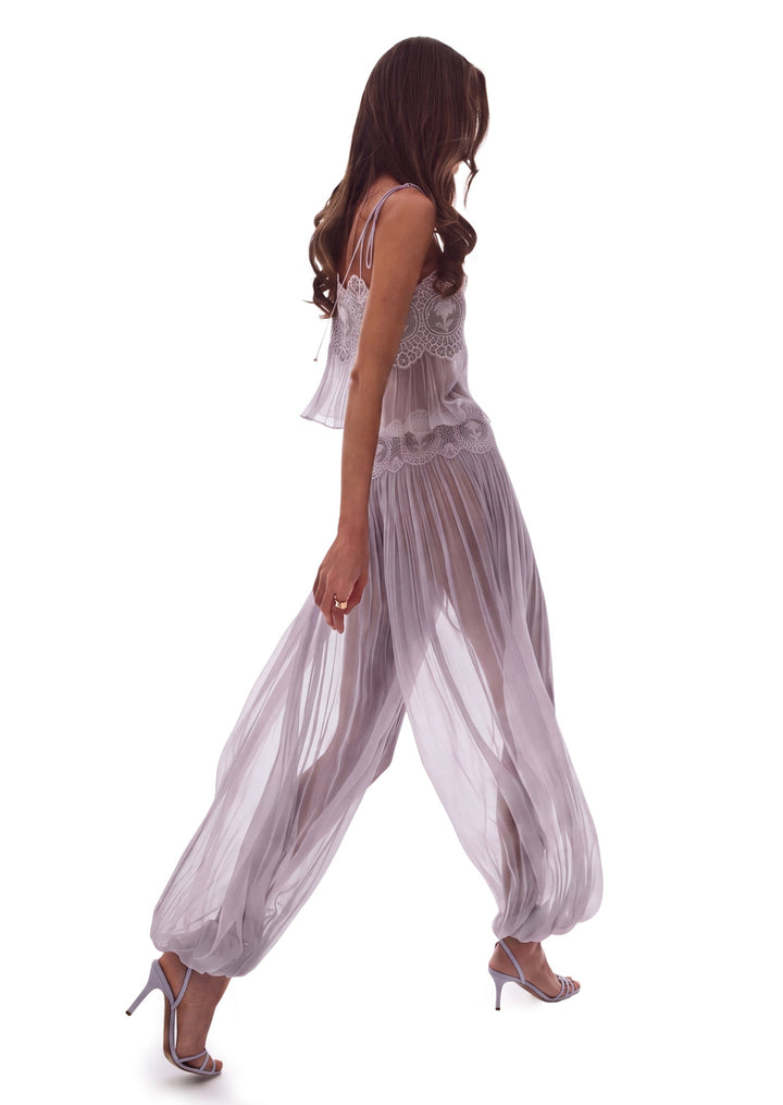 Manara two-piece chiffon set with a unique design