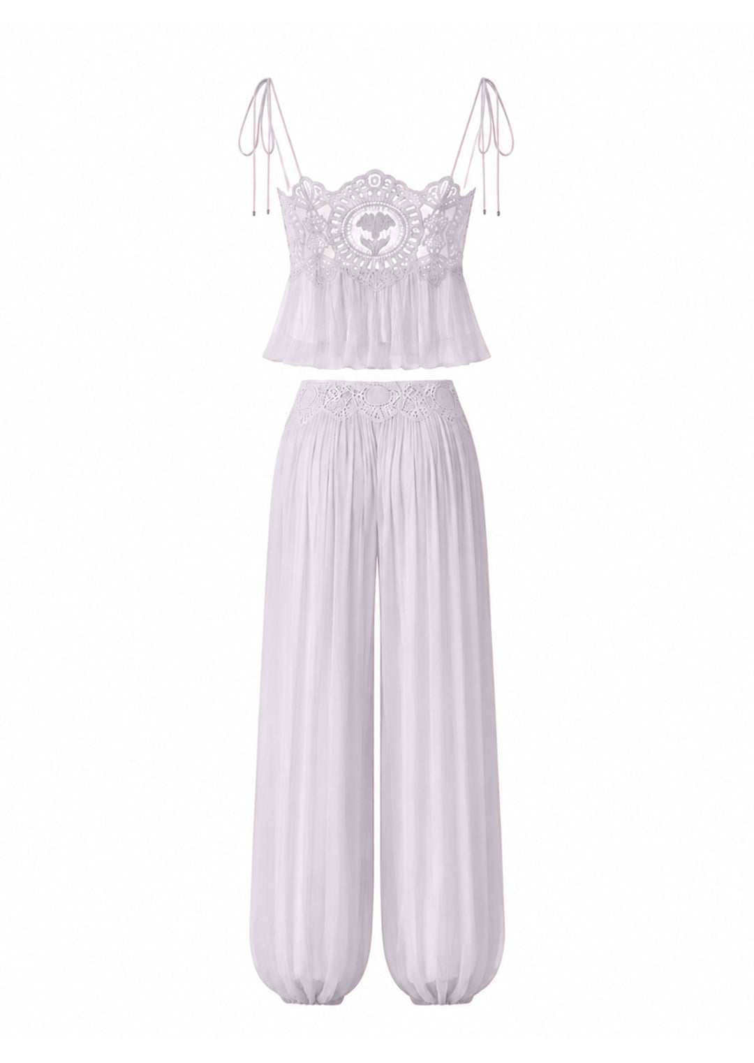 Manara two-piece chiffon set with a unique design