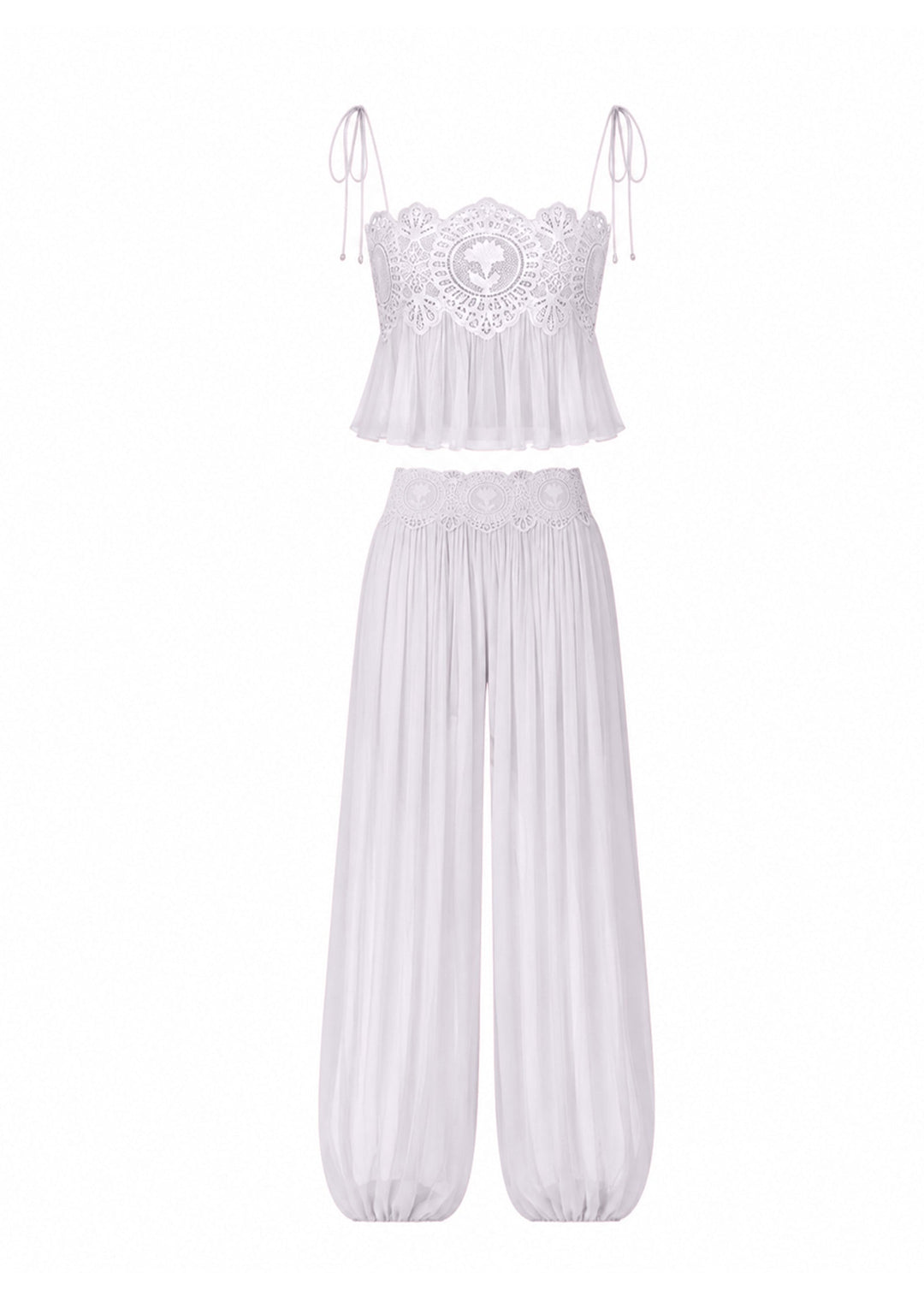 Manara two-piece chiffon set with a unique design