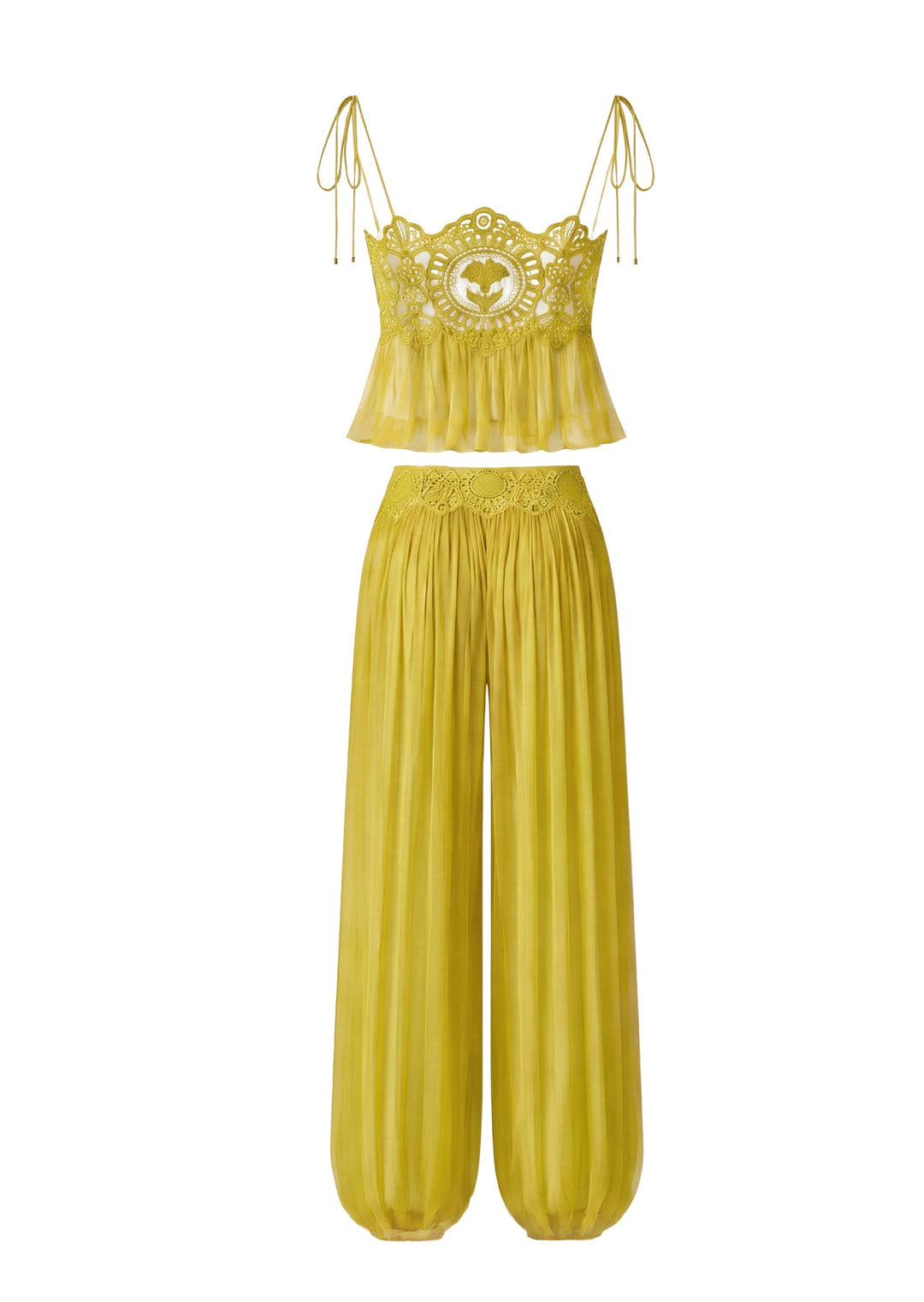 Manara two-piece chiffon set with a unique design