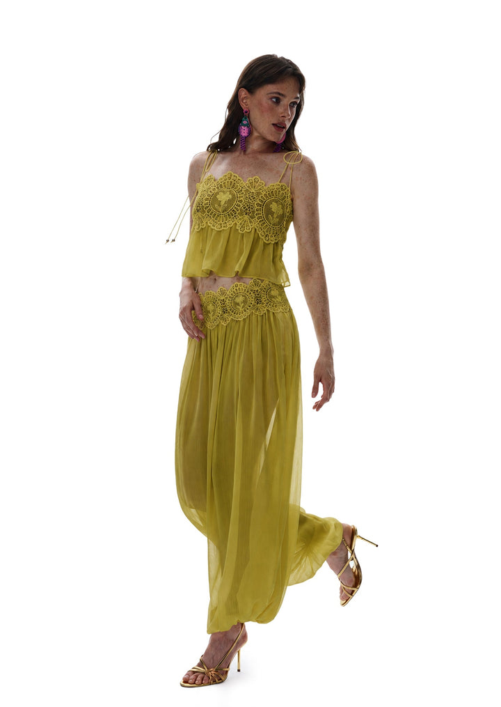 Manara two-piece chiffon set with a unique design