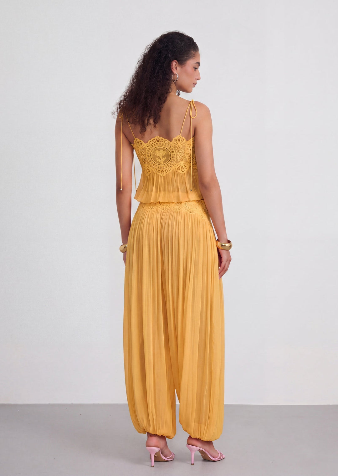 Manara two-piece chiffon set with a unique design