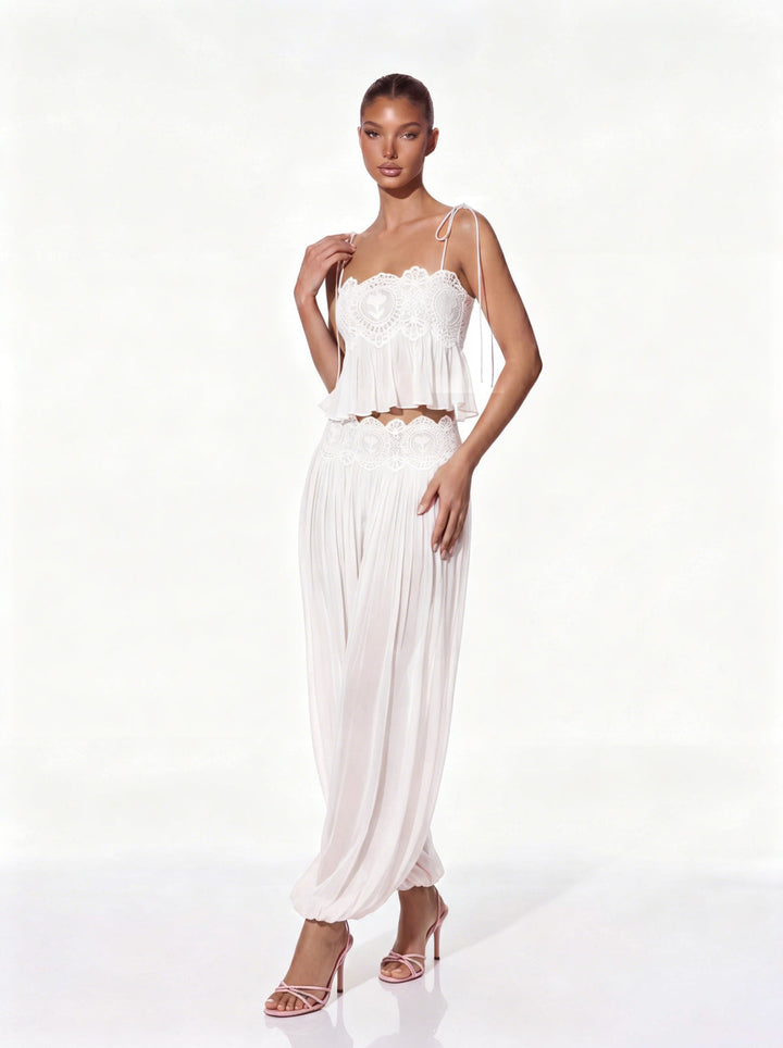 Manara two-piece chiffon set with a unique design