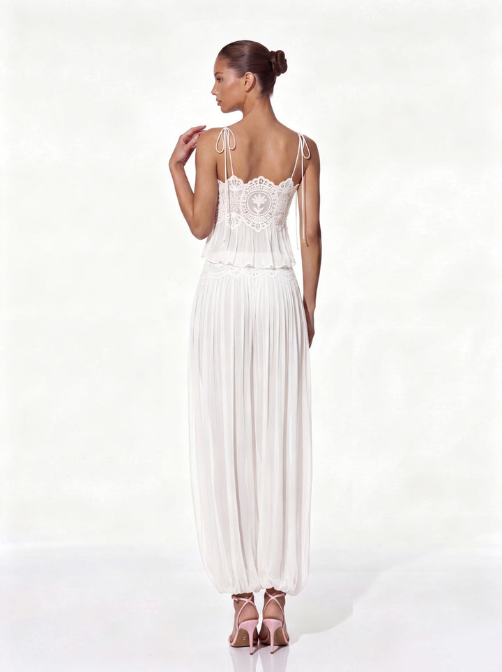 Manara two-piece chiffon set with a unique design