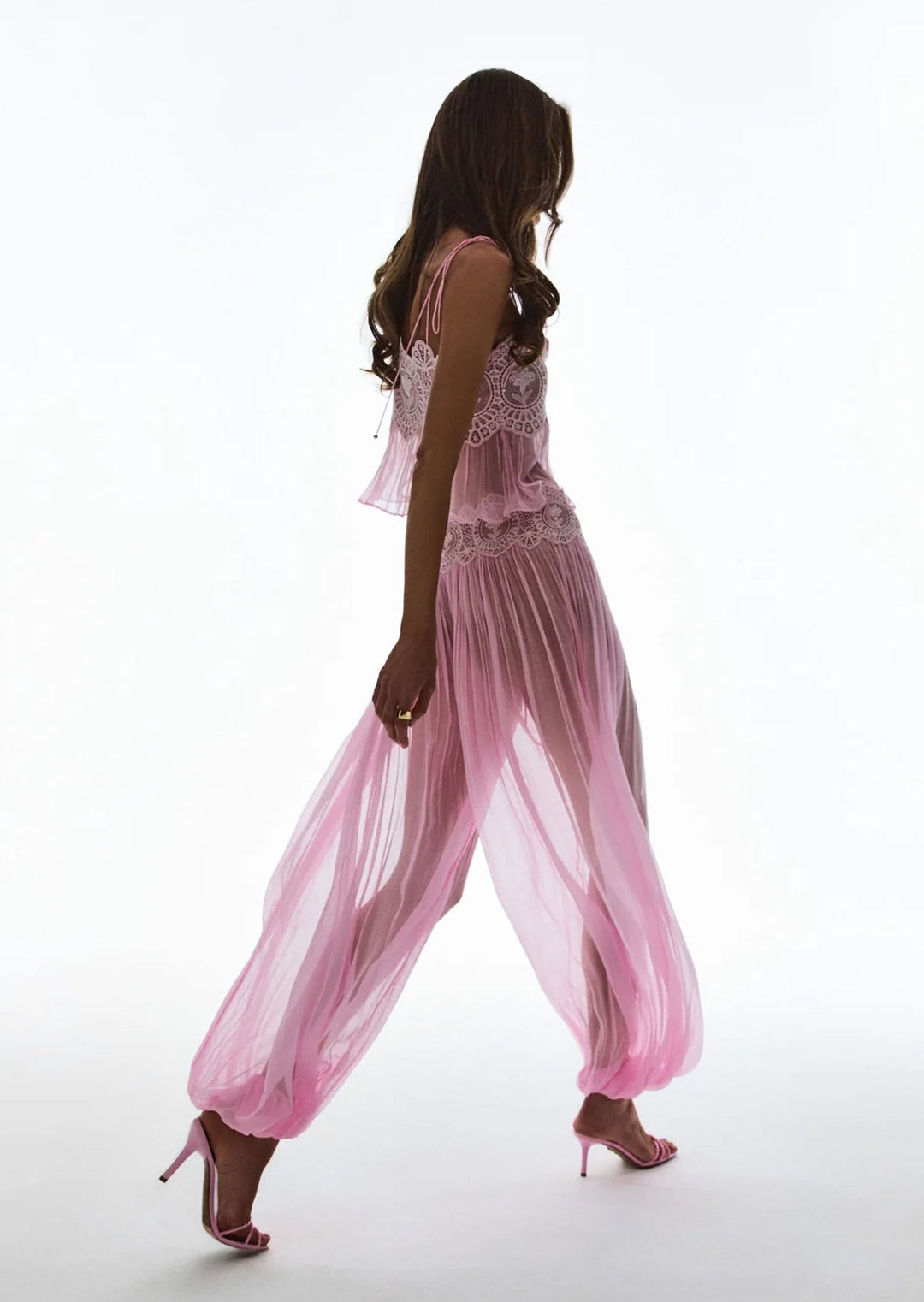 Manara two-piece chiffon set with a unique design