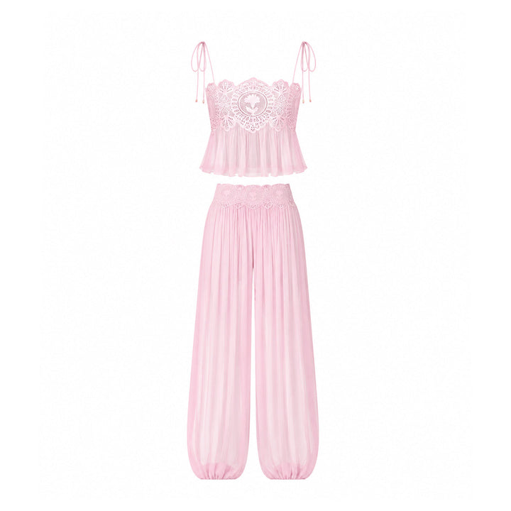 Manara two-piece chiffon set with a unique design