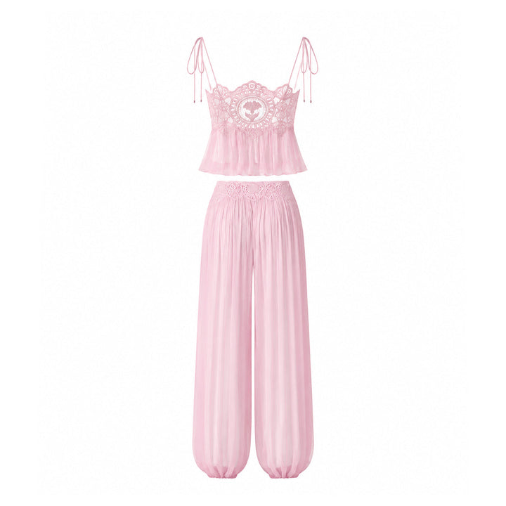 Manara two-piece chiffon set with a unique design