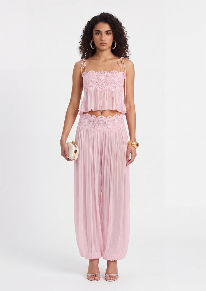Manara two-piece chiffon set with a unique design