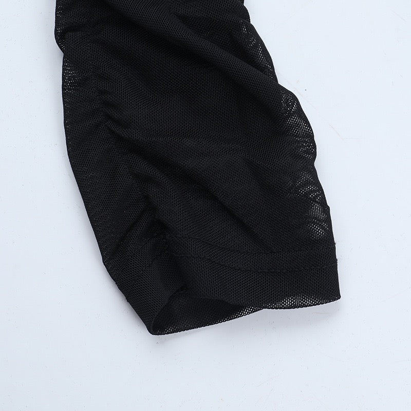 Off-the-shoulder chiffon ruched mini dress with buckle detail - Melissa