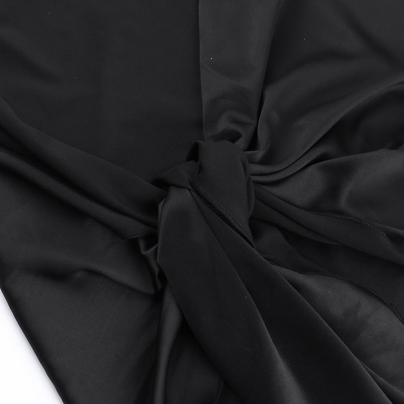 Elegant maxi dress with an off-the-shoulder design and satin trim - Floren