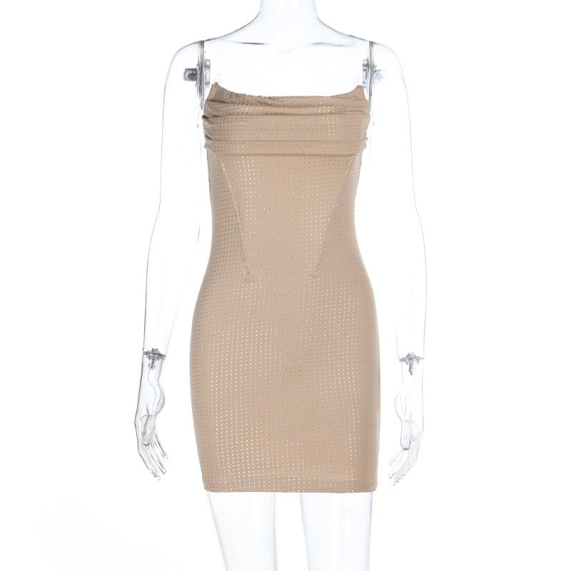 Strapless mini dress with sparkling rhinestones - May