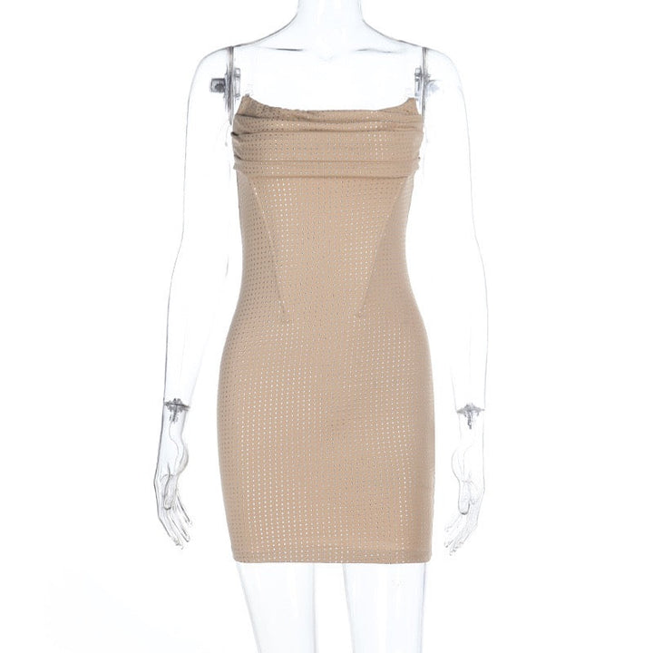 Strapless mini dress with sparkling rhinestones - May