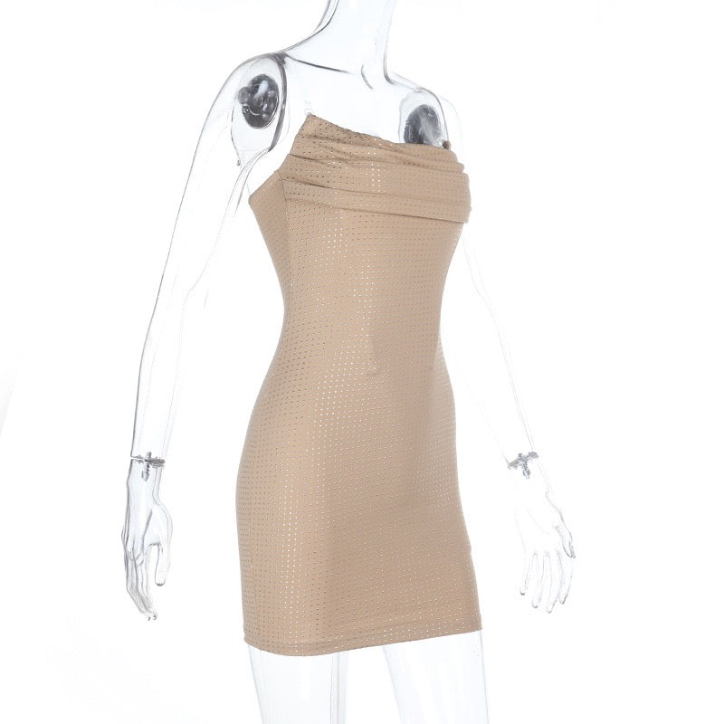 Strapless mini dress with sparkling rhinestones - May
