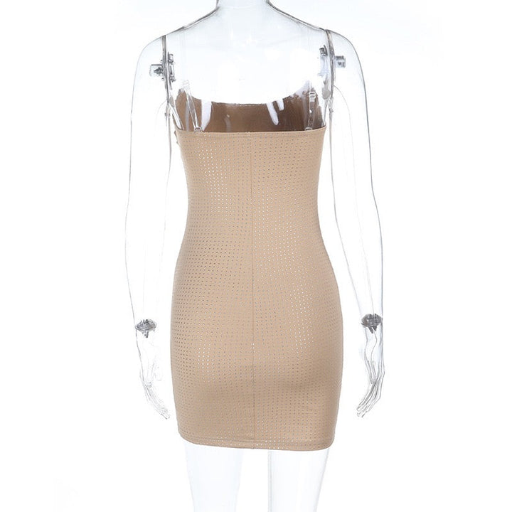 Strapless mini dress with sparkling rhinestones - May