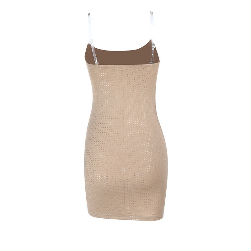 Strapless mini dress with sparkling rhinestones - May