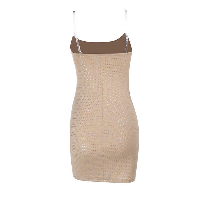 Strapless mini dress with sparkling rhinestones - May