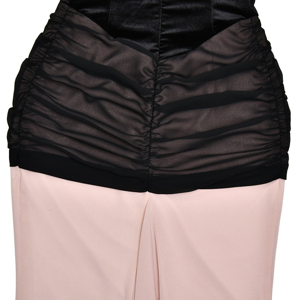 Strapless mini dress in chiffon and velvet design - GADE