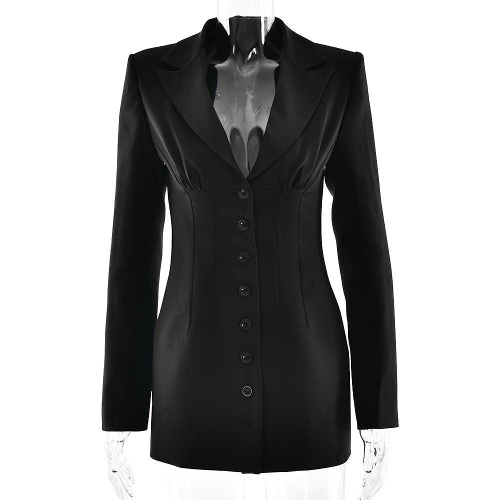 Tailored mini dress with button design - Maxi