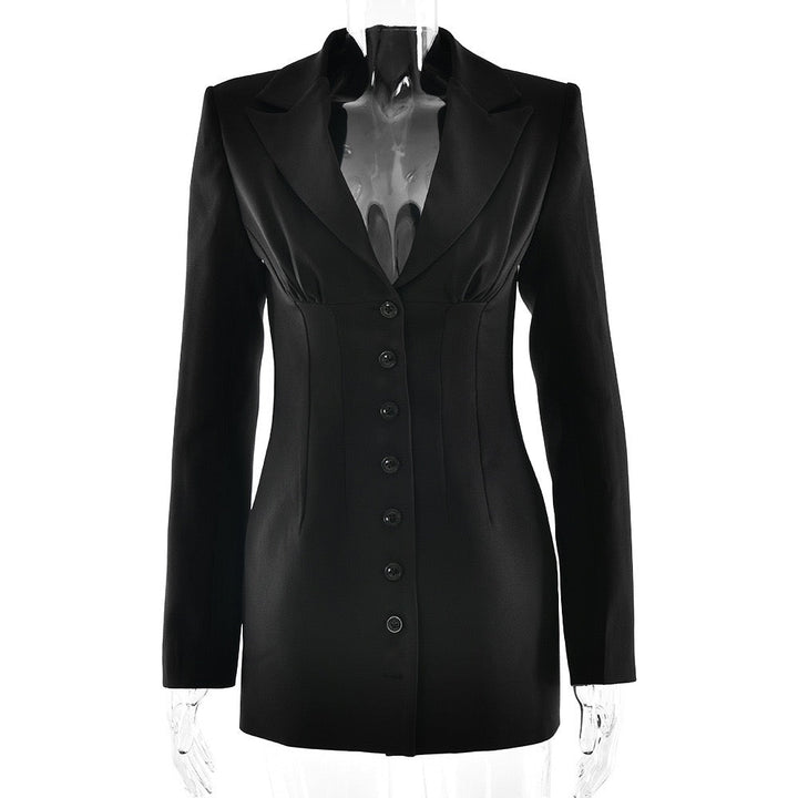 Tailored mini dress with button design - Maxi