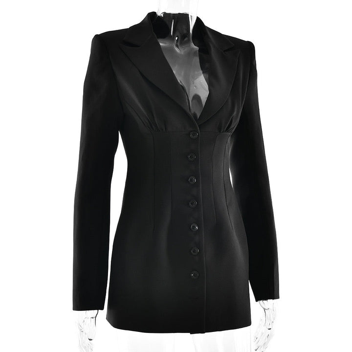 Tailored mini dress with button design - Maxi