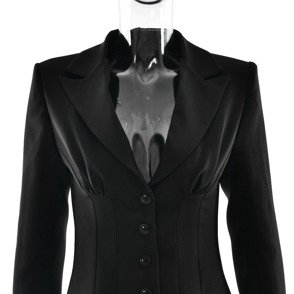 Tailored mini dress with button design - Maxi