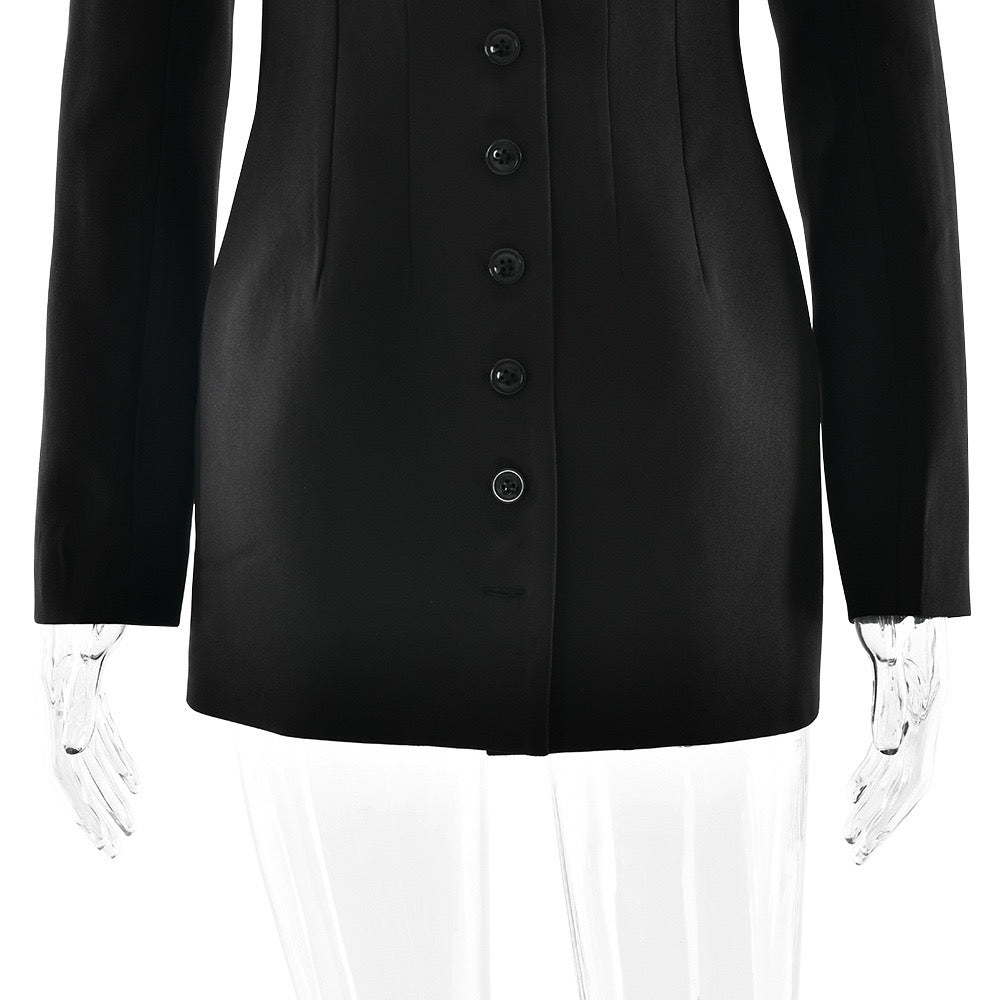 Tailored mini dress with button design - Maxi