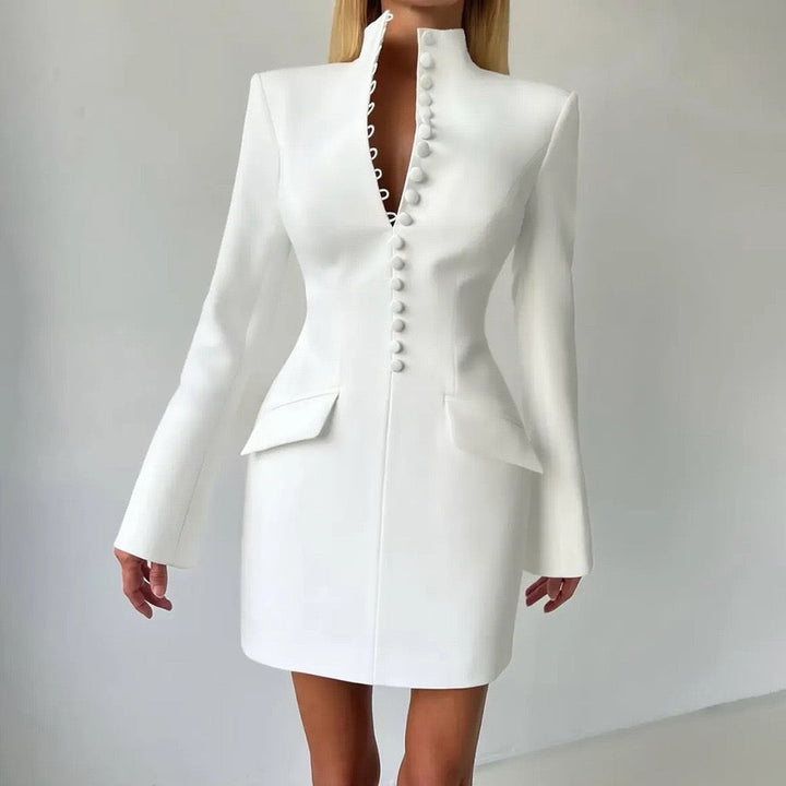 Tailored mini dress with elegant design, button closure - Diane