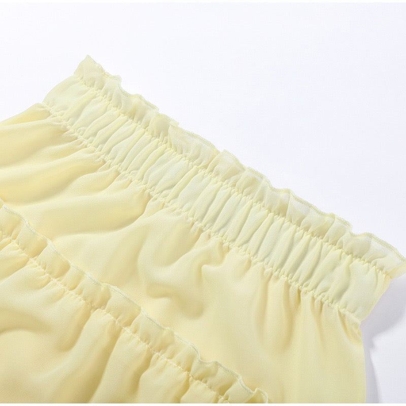 Yanga chiffon two-piece set with a maxi skirt and top