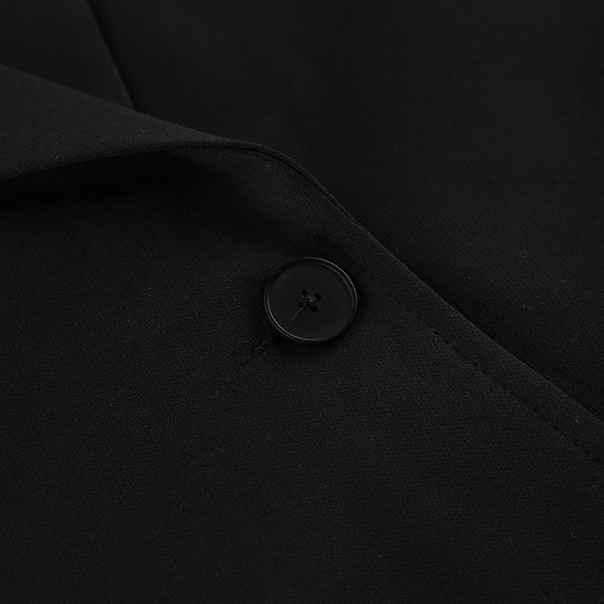 Tailored mini dress with elegant design, button closure with lace trim - Yana